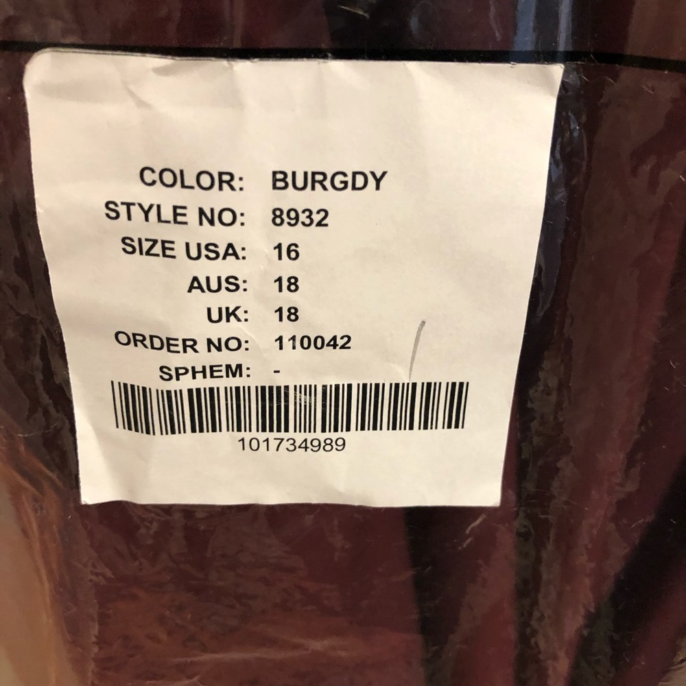 Burgundy size 16 bridesmaid dress